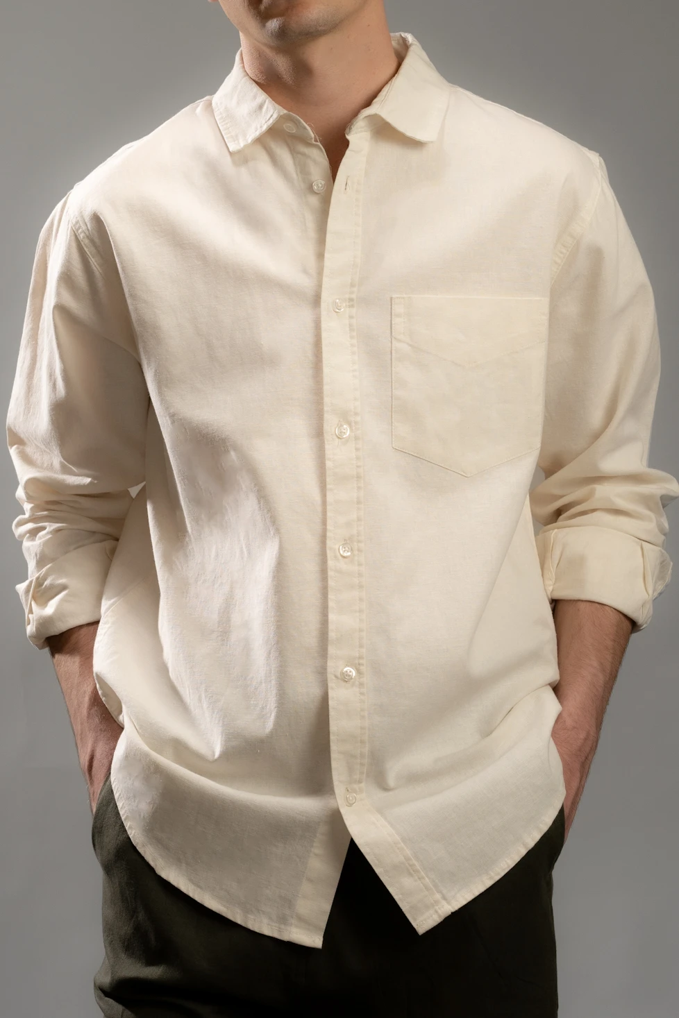 پیراهن آستین بلند لینن